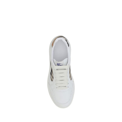 Sneakers basse Burberry Bos Taurus in pelle di vitello bianca