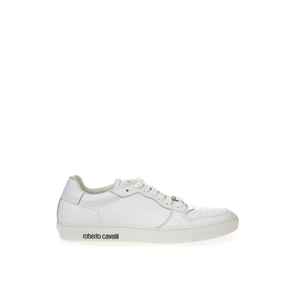 Baskets basses en cuir blanc Roberto Cavalli