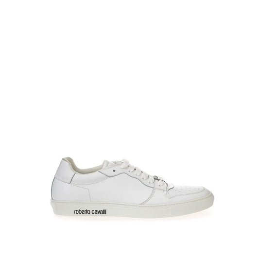 Sneakers basse in pelle bianca Roberto Cavalli