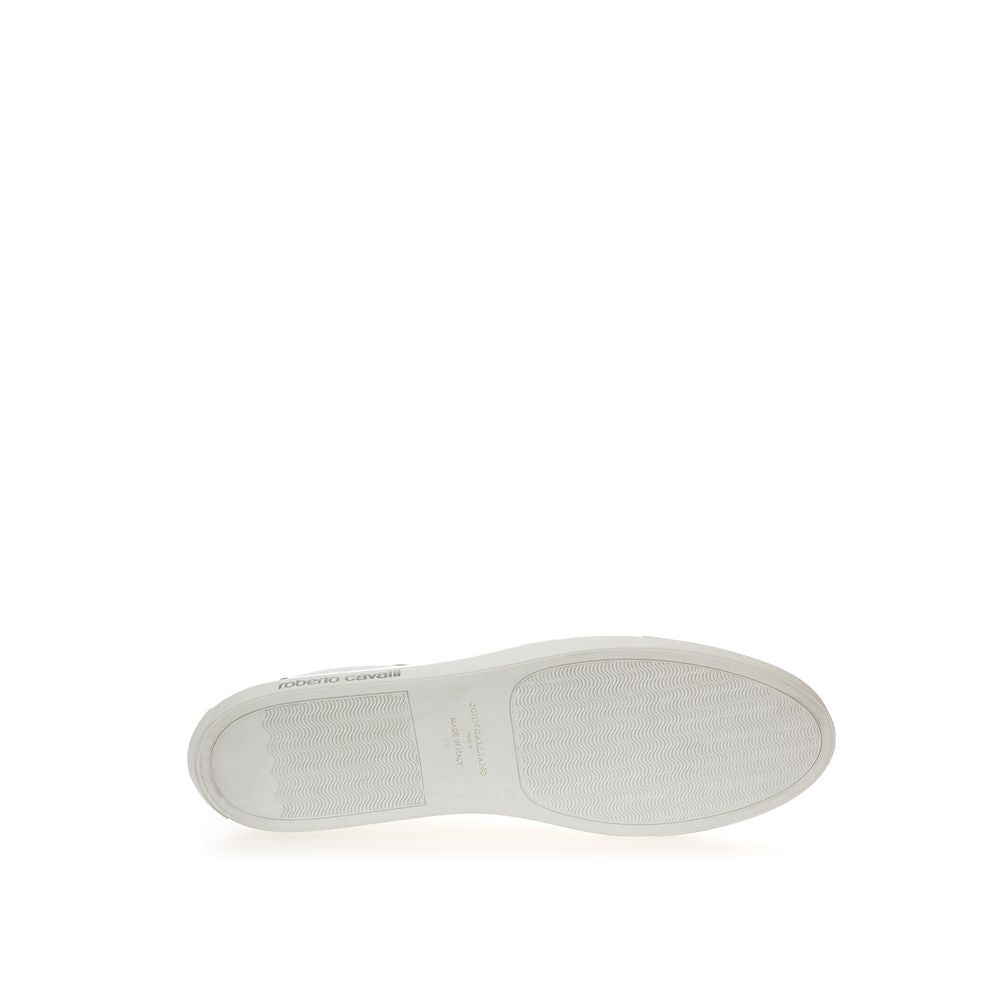 Baskets basses en cuir blanc Roberto Cavalli