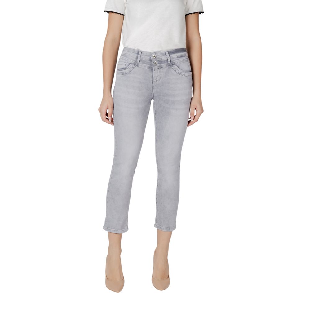 Jeans Skinny Street One gris en coton