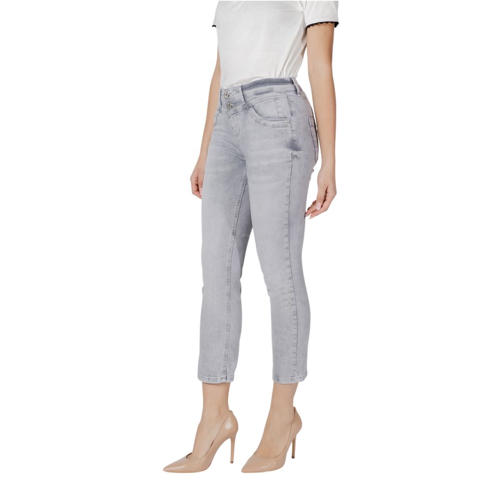 Jeans Skinny Street One gris en coton