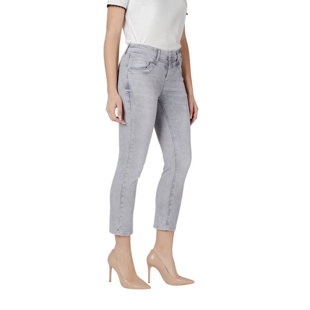 Jeans Skinny Street One gris en coton