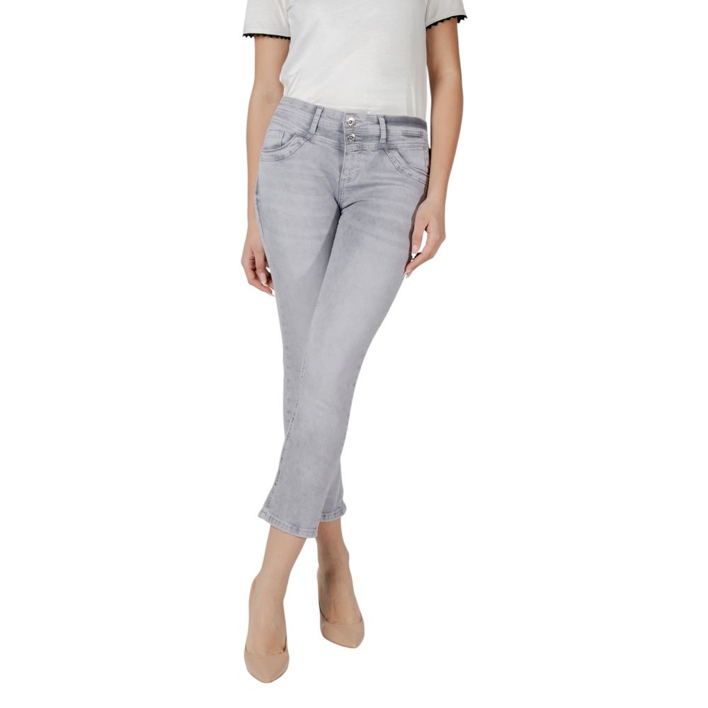 Jeans Skinny Street One gris en coton