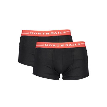 Boxer da uomo in cotone nero North Sails