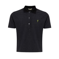 Polo in cotone nero Fendi