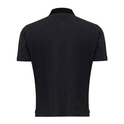 Polo in cotone nero Fendi