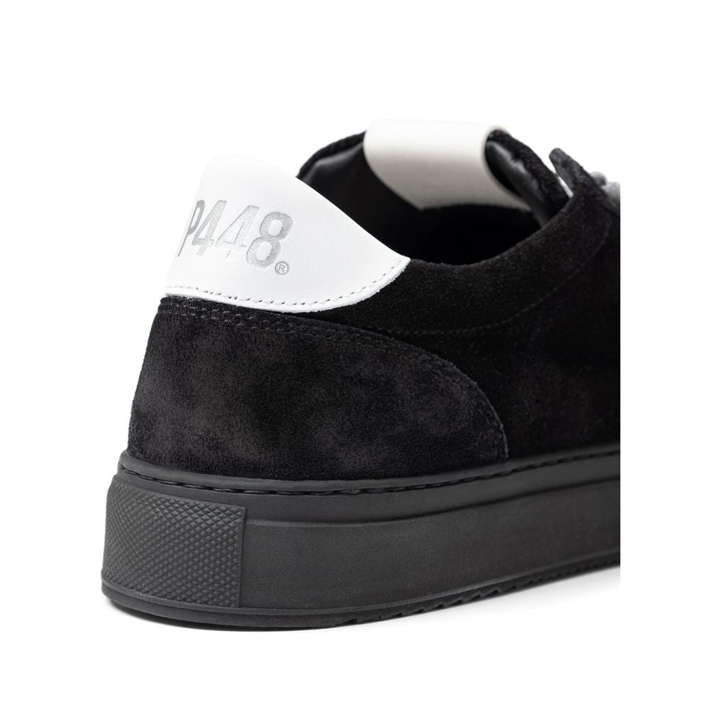 P448 Sneakers sportive in pelle scamosciata nera
