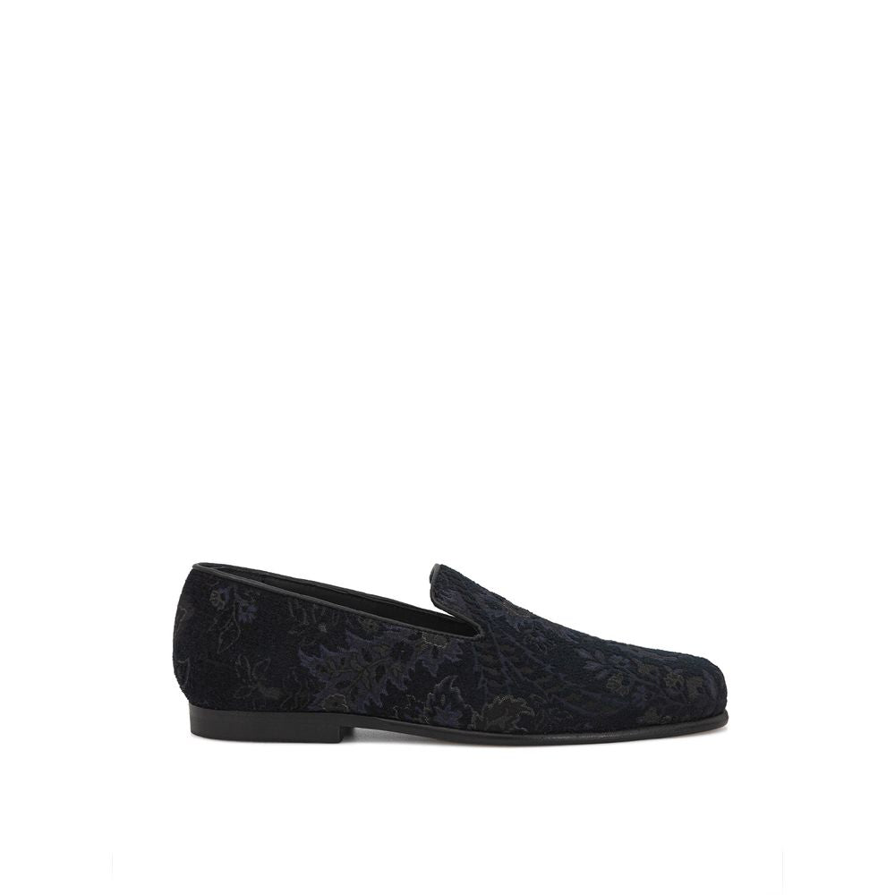 Mocassini slip-on in pelle blu Etro