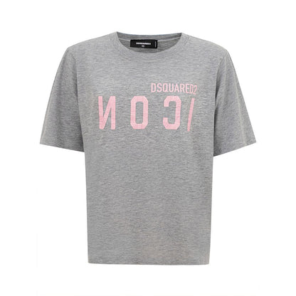 T-shirt in cotone grigio Dsquared²