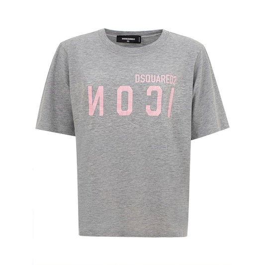 T-shirt in cotone grigio Dsquared²