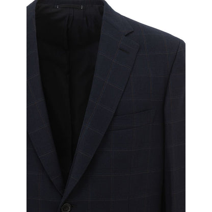 Blazer in lana blu Brioni