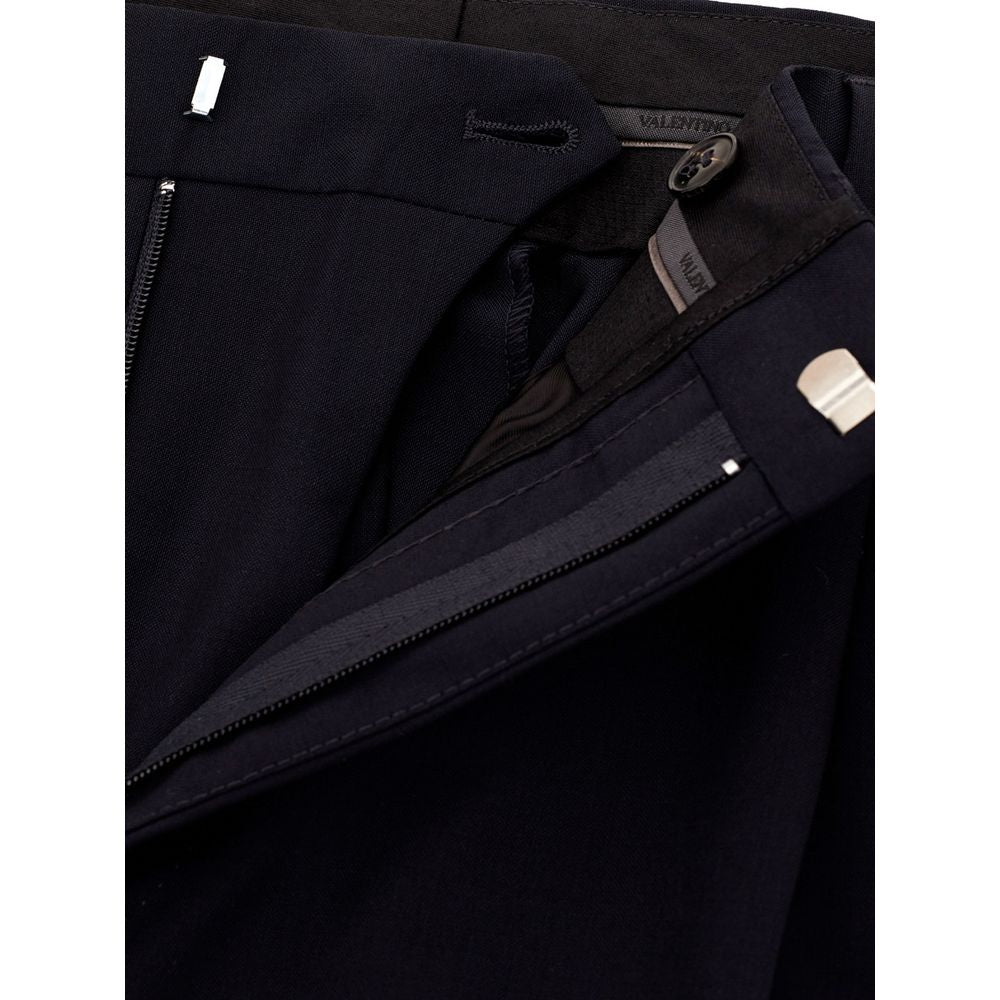 Pantalon habillé en laine noire Valentino