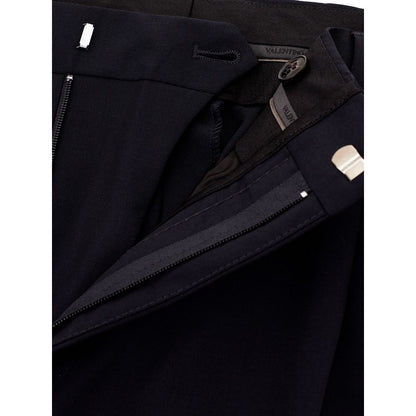 Pantalon habillé en laine noire Valentino