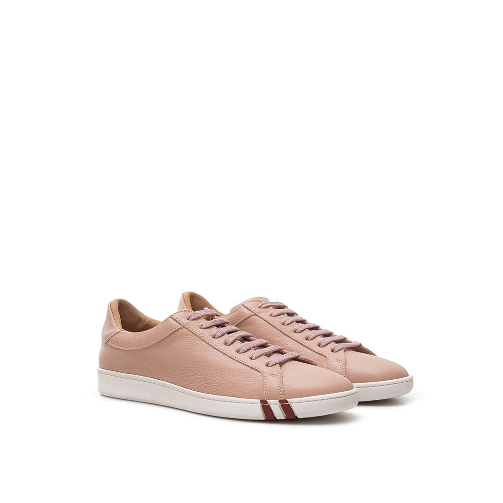 Baskets basses en cuir rose Bally