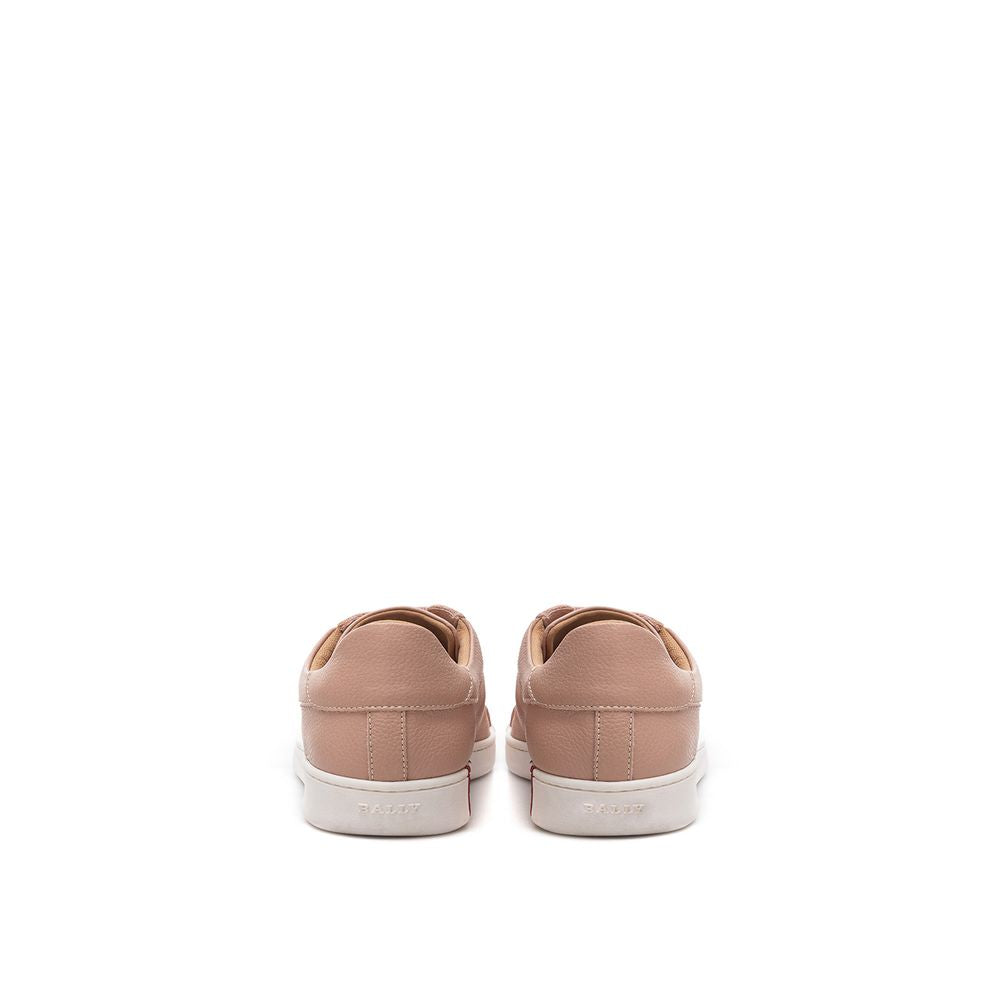 Baskets basses en cuir rose Bally