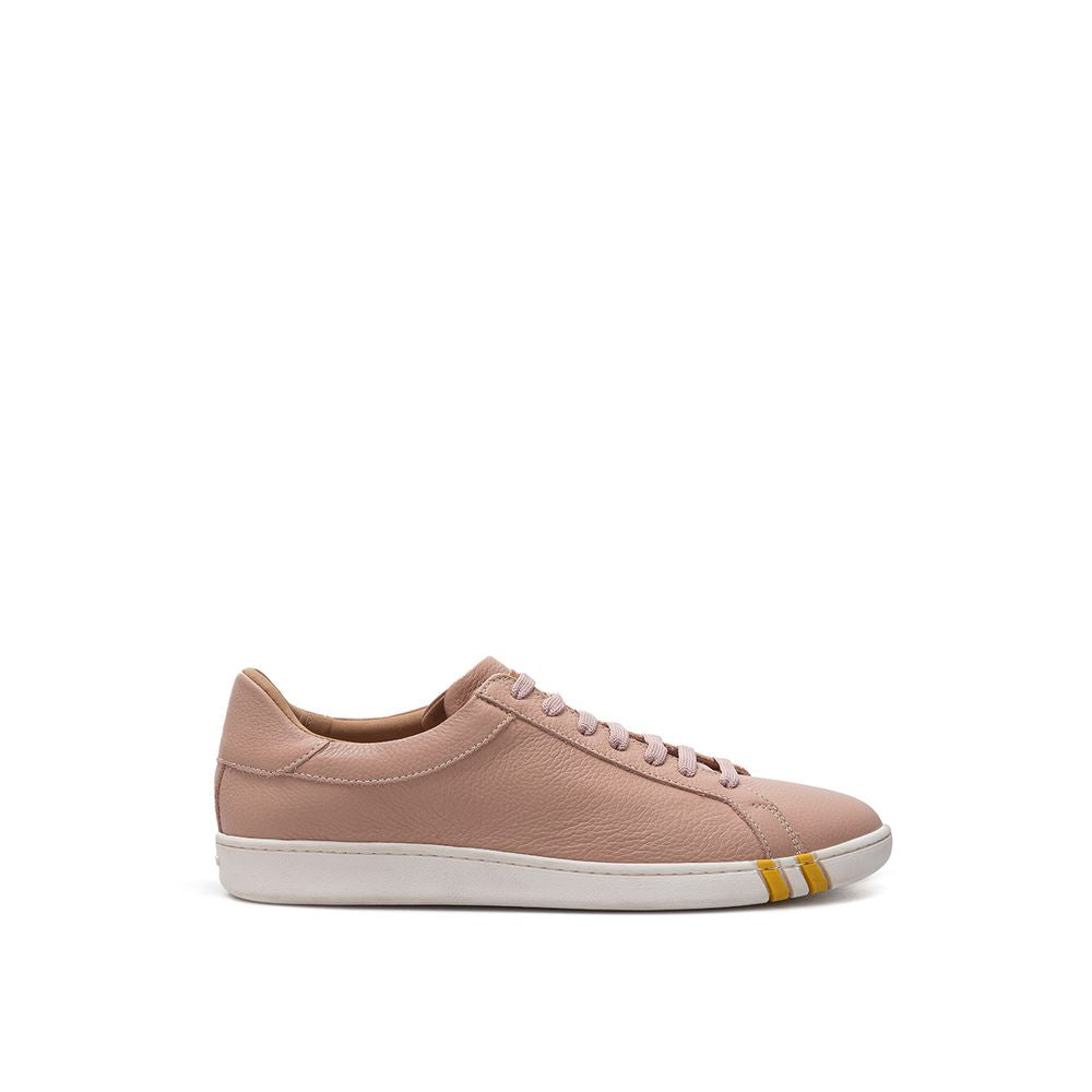 Baskets basses Bally roses en tissu et cuir
