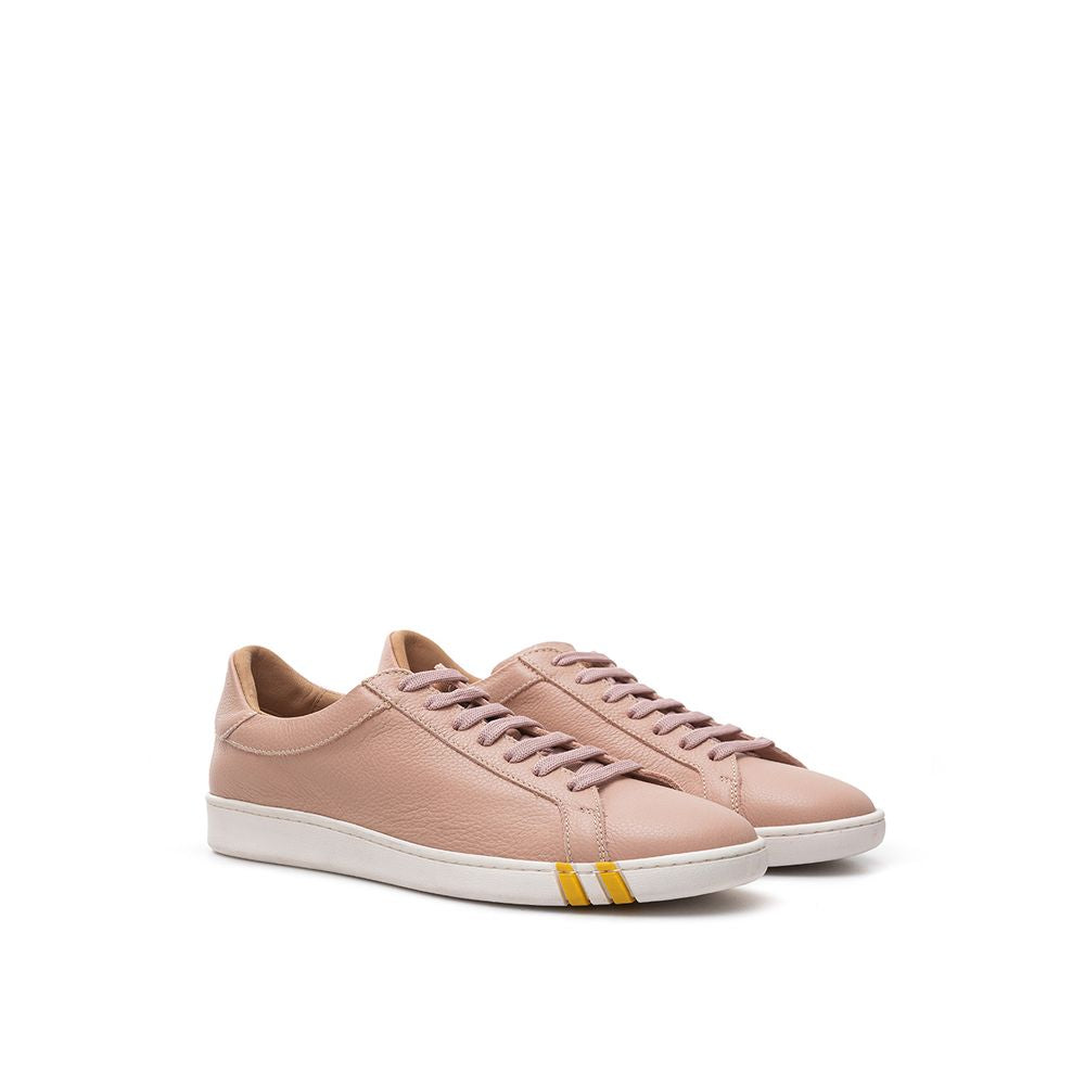 Baskets basses Bally roses en tissu et cuir