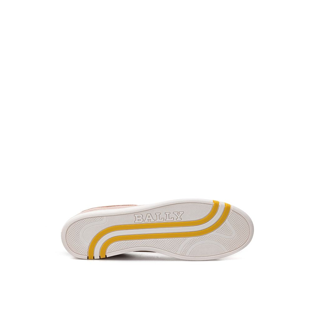Baskets basses Bally roses en tissu et cuir