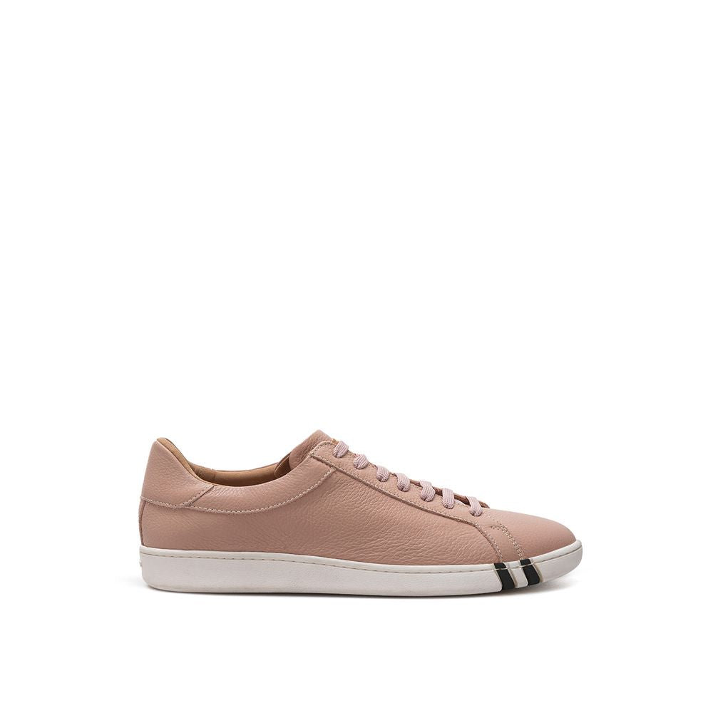 Baskets basses en cuir rose Bally