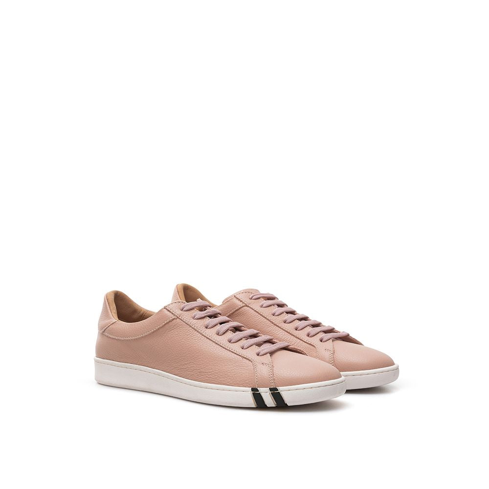 Baskets basses en cuir rose Bally