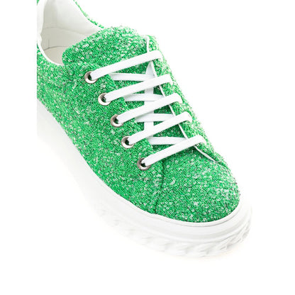 Casadei Sneakers sportive in tessuto e pelle verde