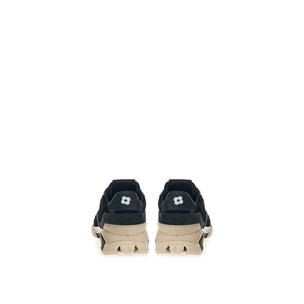 Sneakers sportive in pelle scamosciata nera Lardini