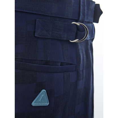 Pantalon décontracté en lin bleu Emporio Armani