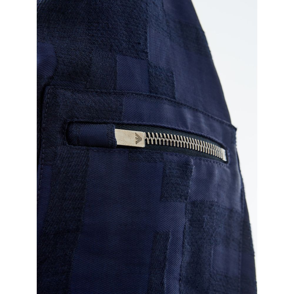 T-shirt in lino blu Emporio Armani
