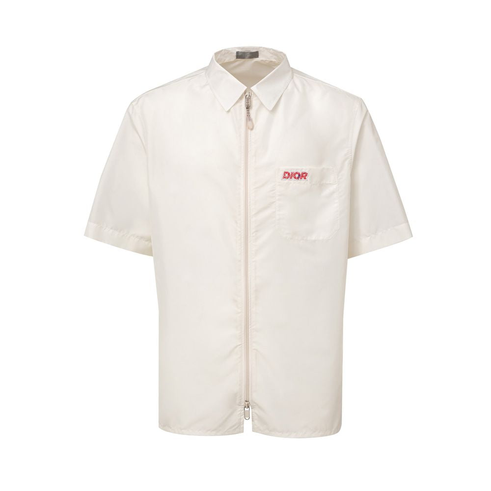 Chemise Dior blanche en polyester à manches courtes