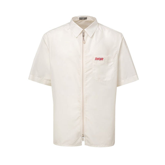Camicia a maniche corte in poliestere bianco Dior