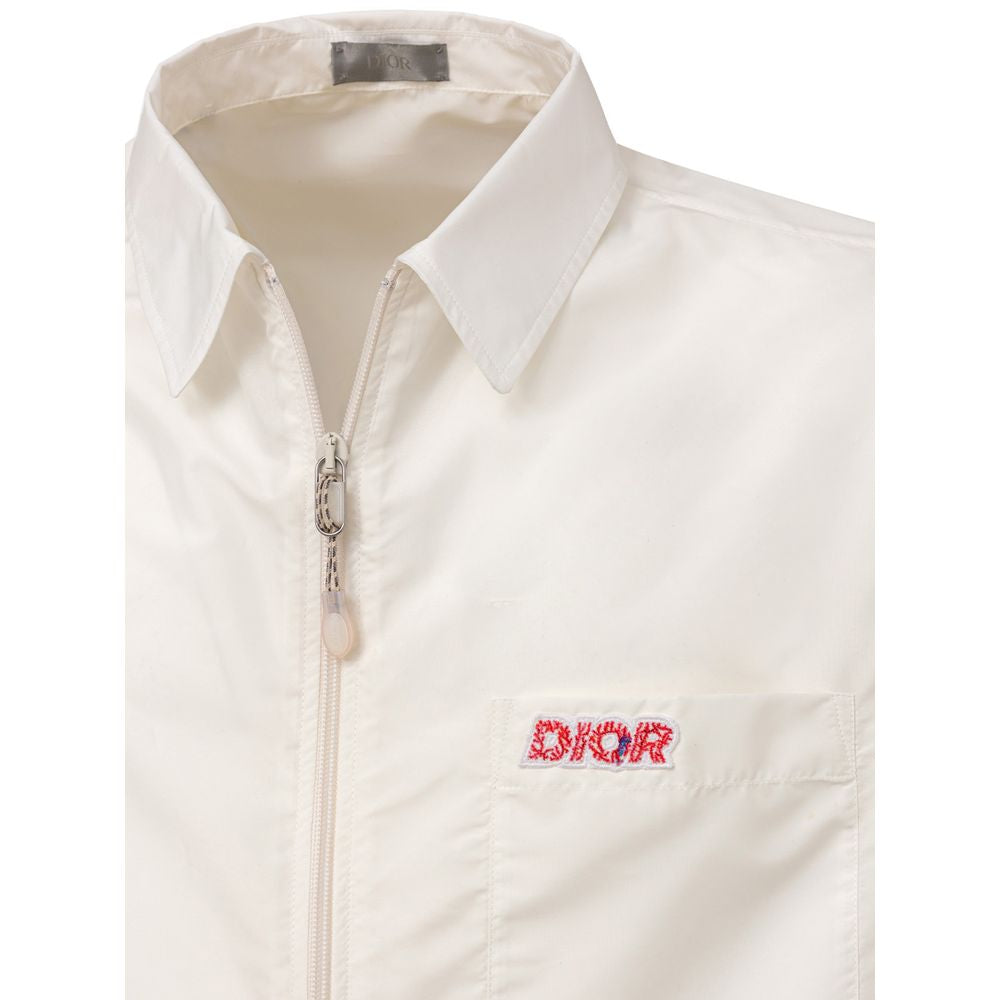 Chemise Dior blanche en polyester à manches courtes