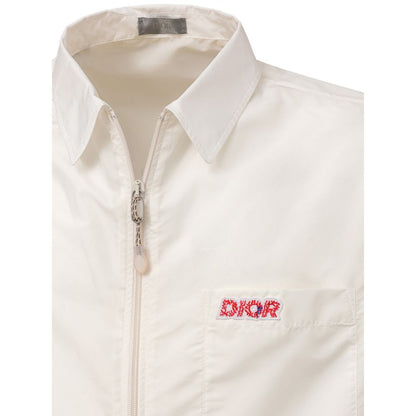 Camicia a maniche corte in poliestere bianco Dior