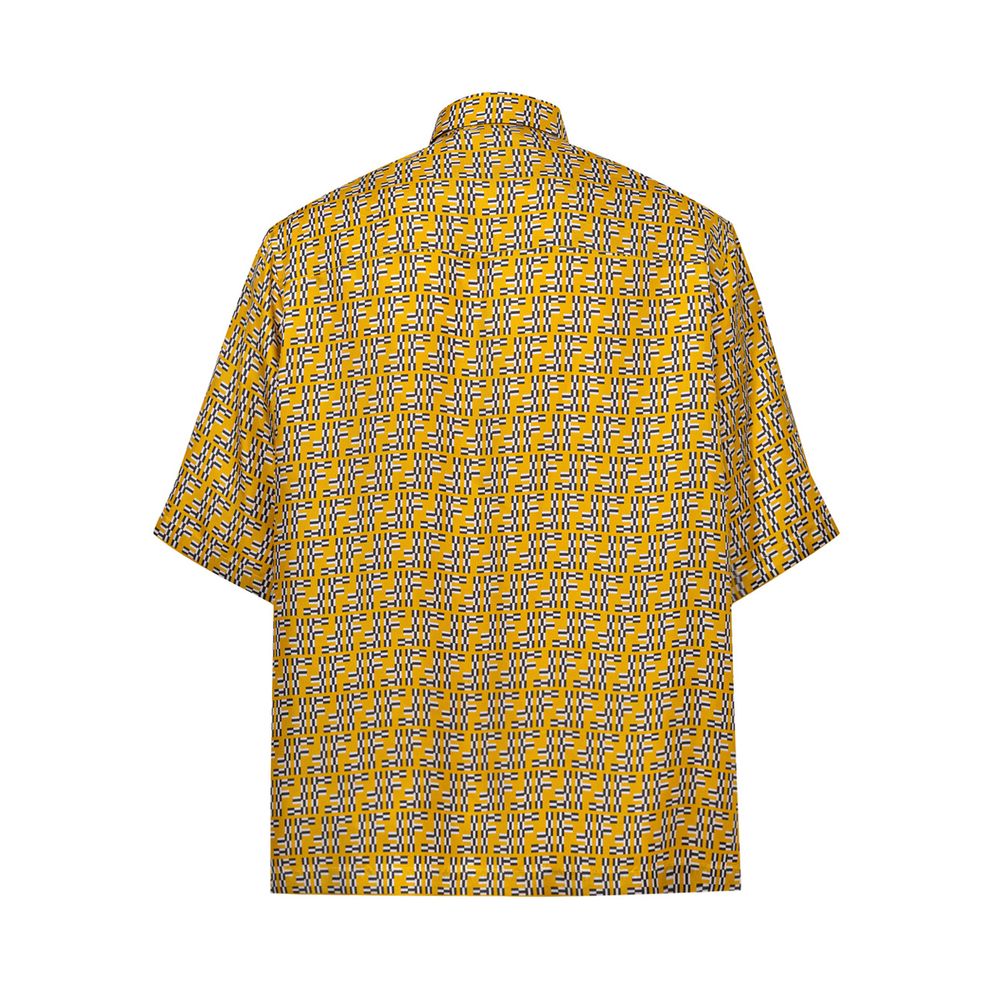 Chemise Fendi jaune en soie à manches courtes
