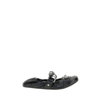 Ballerines Balenciaga en cuir de veau noir Bos Taurus