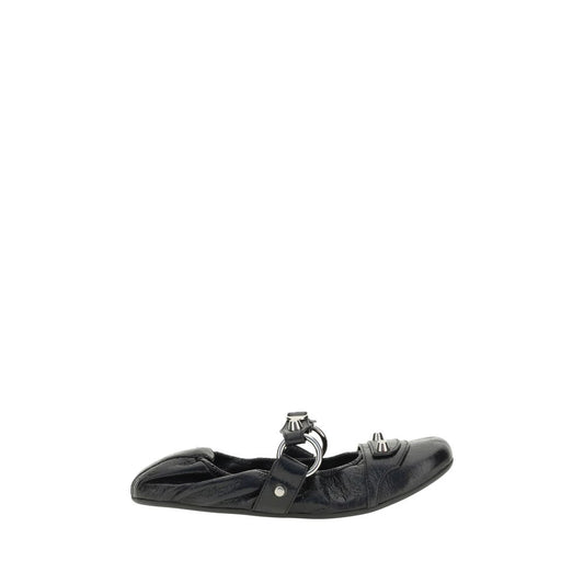 Ballerine Balenciaga in pelle di vitello nera Bos Taurus
