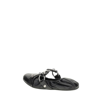 Ballerines Balenciaga en cuir de veau noir Bos Taurus