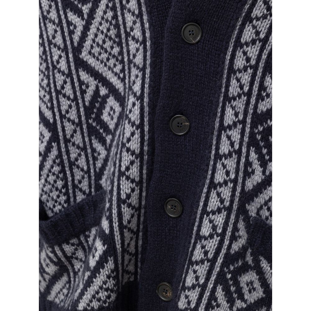 Cardigan in cashmere bicolore Cruciani