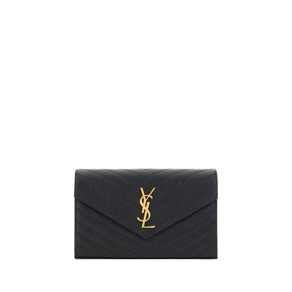 Sac bandoulière Saint Laurent en cuir de veau noir Bos Taurus