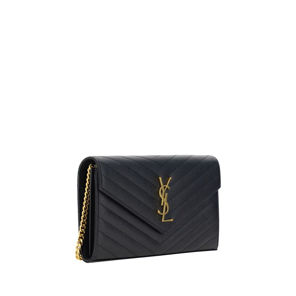 Sac bandoulière Saint Laurent en cuir de veau noir Bos Taurus