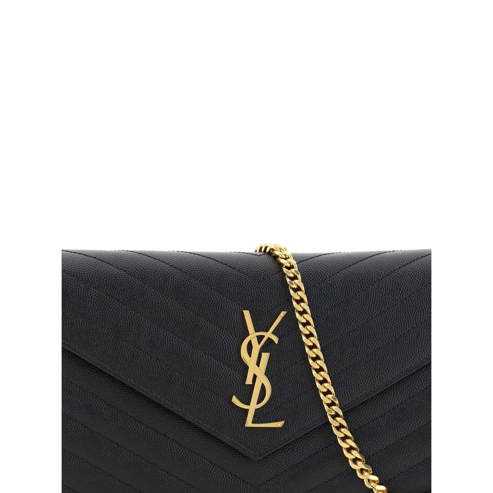 Sac bandoulière Saint Laurent en cuir de veau noir Bos Taurus