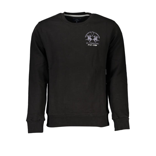 Maglione da uomo in cotone nero La Martina