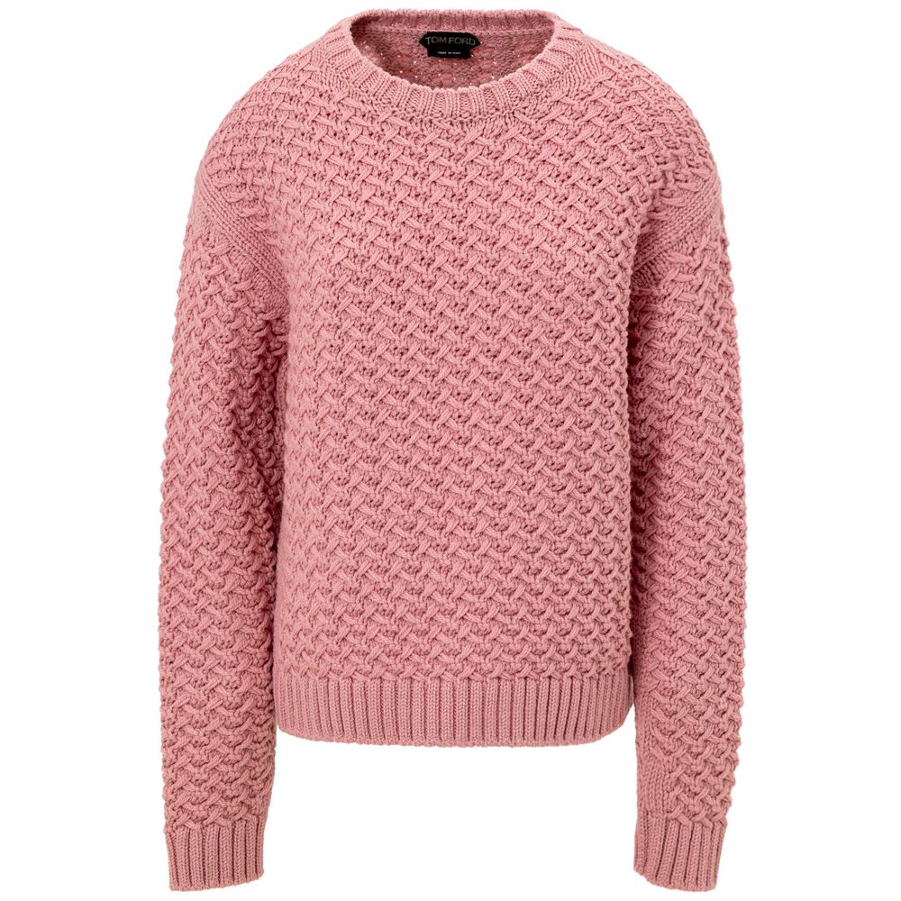 Sweat-shirt en laine rose Tom Ford