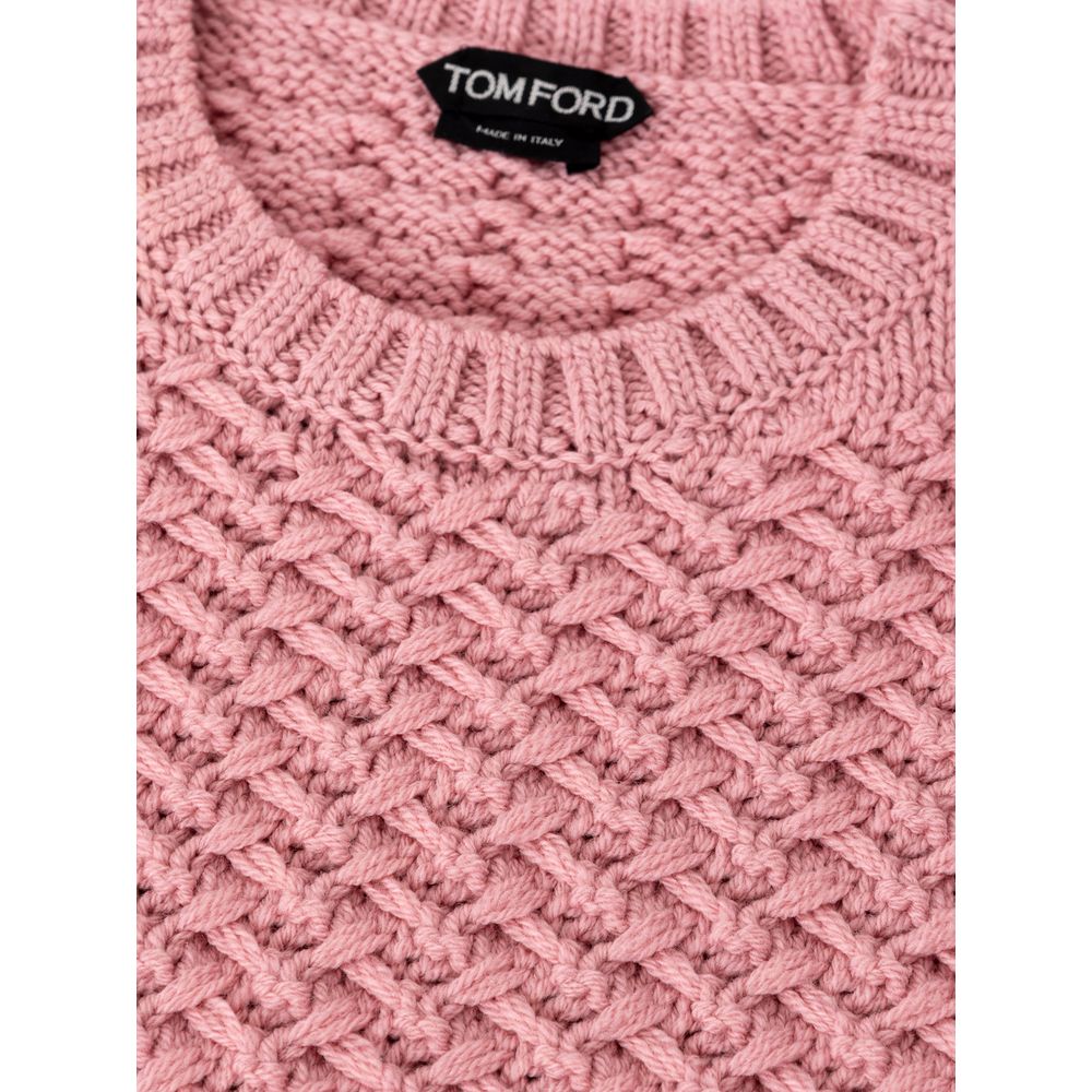 Sweat-shirt en laine rose Tom Ford