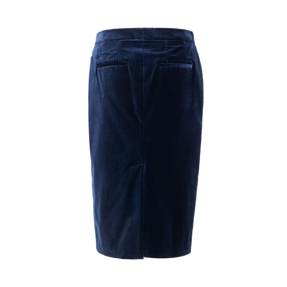 Jupe midi en coton bleu Tom Ford