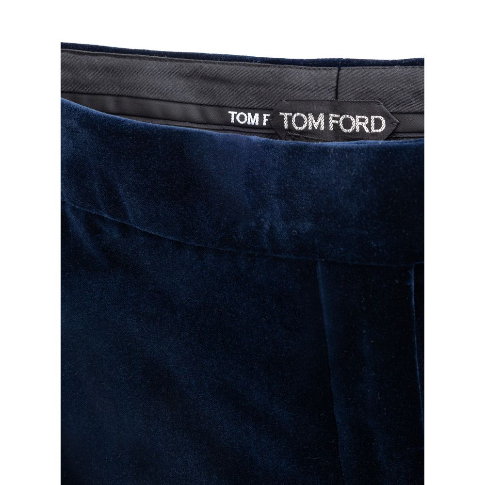 Jupe midi en coton bleu Tom Ford
