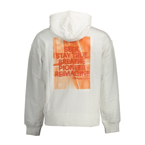 Felpa da uomo in cotone bianco Calvin Klein