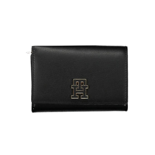 Portafoglio da donna Tommy Hilfiger in poliuretano nero