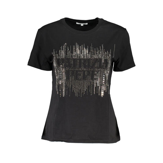 T-shirt da donna in cotone nero Patrizia Pepe
