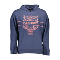 Felpa con cappuccio da uomo in cotone blu Plein Sport